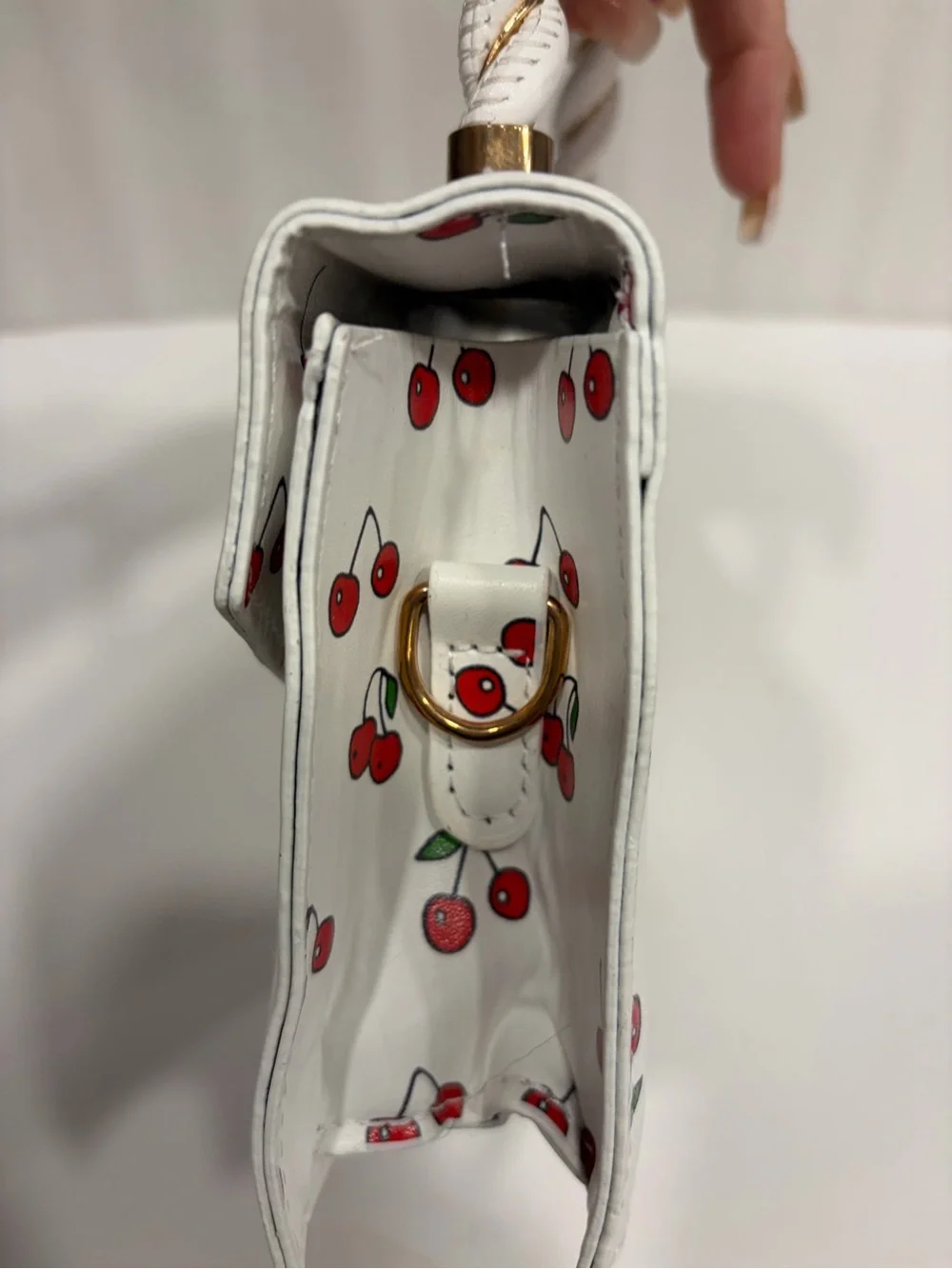 2 fashion, Bags Girls Cherry Print Top-Handle Bag - Black or White NWOT
